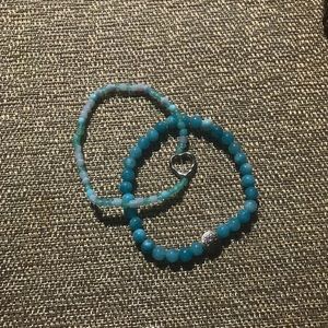 Beaded bracelet with silver accents.